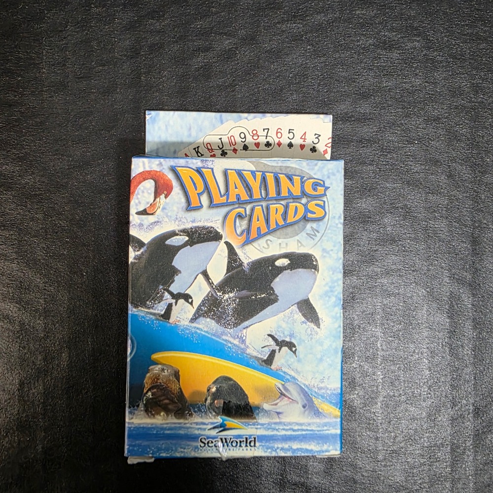 SeaWorld Playing Cards Sealed Blue Orca Shamu Marine Life Theme Park Souvenir